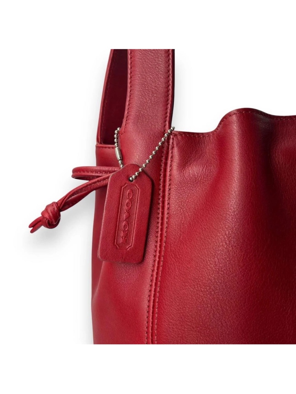Vintage Coach 4180 Lexington Drawstring Bucket Bag in Red - Picture 4 of 11
